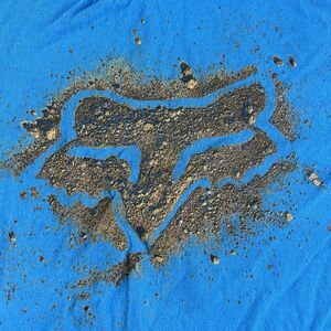 Fox Racing Shirt Mens Medium Blue Graphic Motocross Dirt Bike Streetwear Y2K